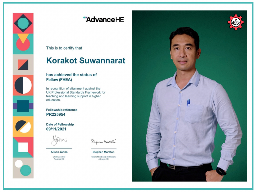 อาจารย์ กรกต สุวรรณรัตน์ อาจารย์สาขาวิชาวิศวกรรมคอมพิวเตอร์และอิเล็กทรอนิกส์ ที่ได้รับการ