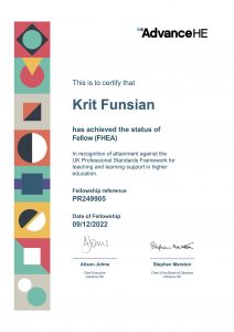 อาจารย์กฤต ฝันเซียน อาจารย์สาขาวิชาวิศวกรรมคอมพิวเตอร์และปัญญหาประดิษฐ์