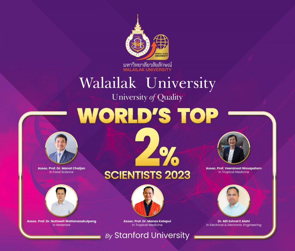 อาจารย์วิศวะ ม.วลัยลักษณ์ ติดอันดับใน World’s Top 2%